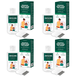 Kopfläuse-Shampoo - Läuseshampoo für Kinder & Erwachsene inkl. Nissenkamm Läuse Shampoo - Silberkraft
