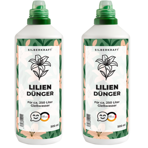 Liliendünger – Mineralischer NPK Flüssigdünger mit Stickstoff – Dünger für Lilien – Gartenstauden-Dünger - Silberkraft