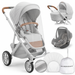 Silberkraft Moskitonetz für Kinderwagen und Buggy, feinmaschiges weißes Insektenschutznetz montiert auf Kinderwagen, Babyschale und Tragewanne, inklusive Aufbewahrungsbeutel – universeller Insektenschutz für unterwegs, leicht und reisetauglich