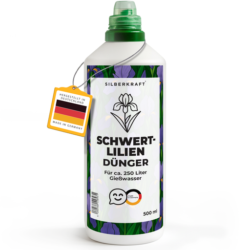 Schwertliliendünger – Mineralischer NPK Flüssigdünger mit Stickstoff – Dünger für Schwertlilien (Iris) – Stauden-Dünger - Silberkraft