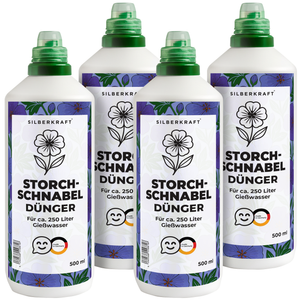 Storchschnabeldünger – Mineralischer NPK Flüssigdünger mit Stickstoff – Dünger für Storchschnabel (Geranium) – Stauden-Dünger - Silberkraft