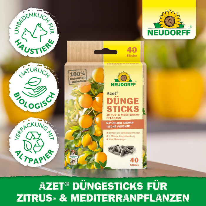 Neudorff Azet DüngeSticks für Zitrus- und Mediterranpflanzen - Silberkraft