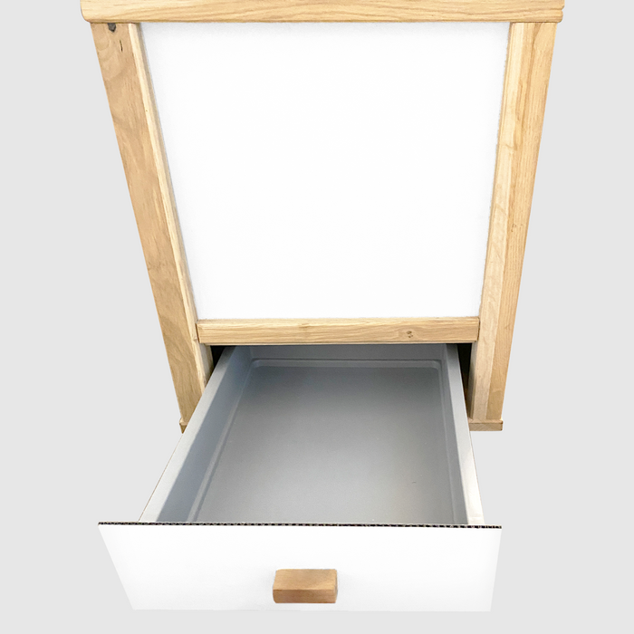 Stylische Wurmkiste - Wurmkomposter für draußen und drinnen -Wurmbox für den Balkon als Komplett-Set mit 500 Kompostwürmern - Silberkraft