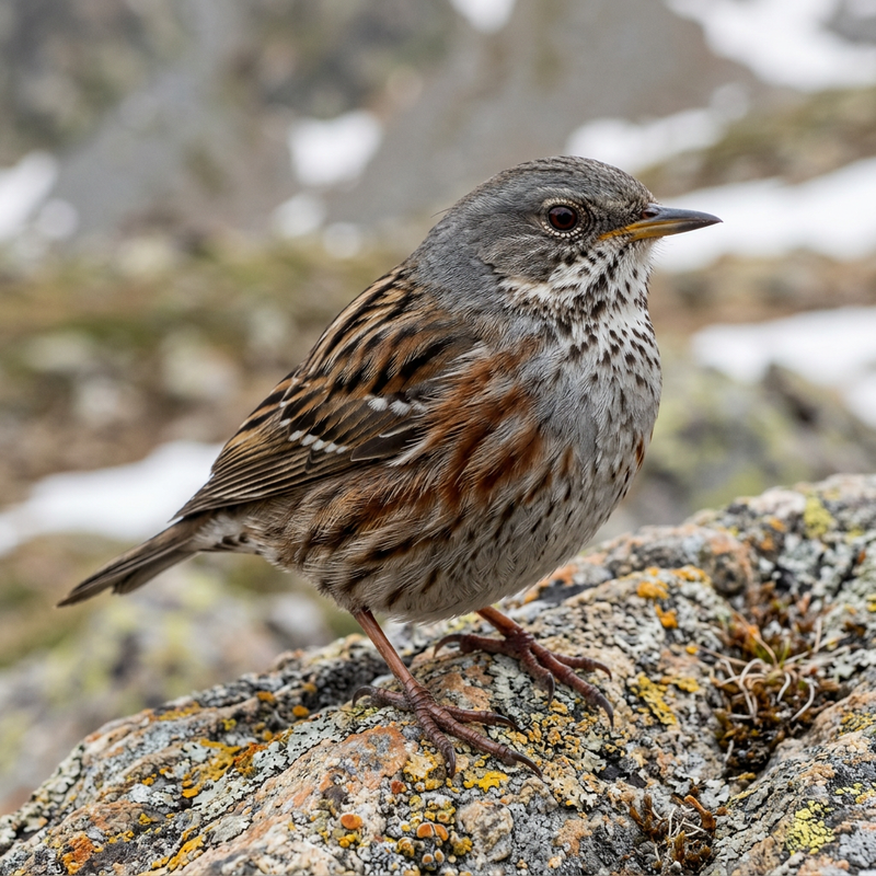 Alpenbraunelle (Prunella collaris), ilustracja AI