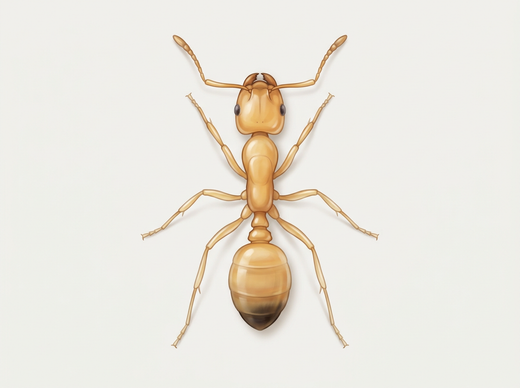 Mrówka faraona (Monomorium pharaonis), robotnica widziana z góry