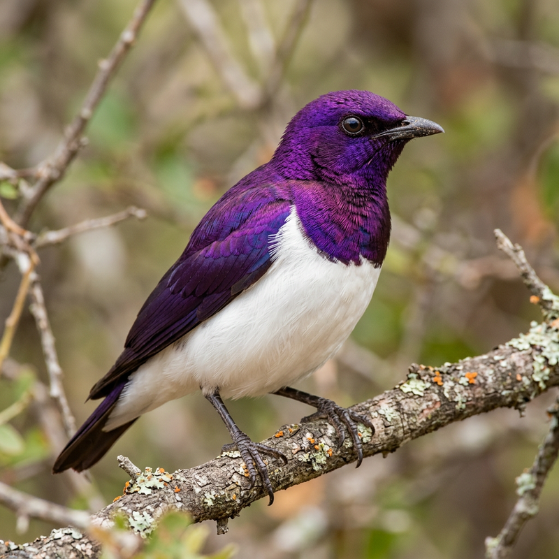 Amethyststar (Cinnyricinclus leucogaster), ilustracja AI