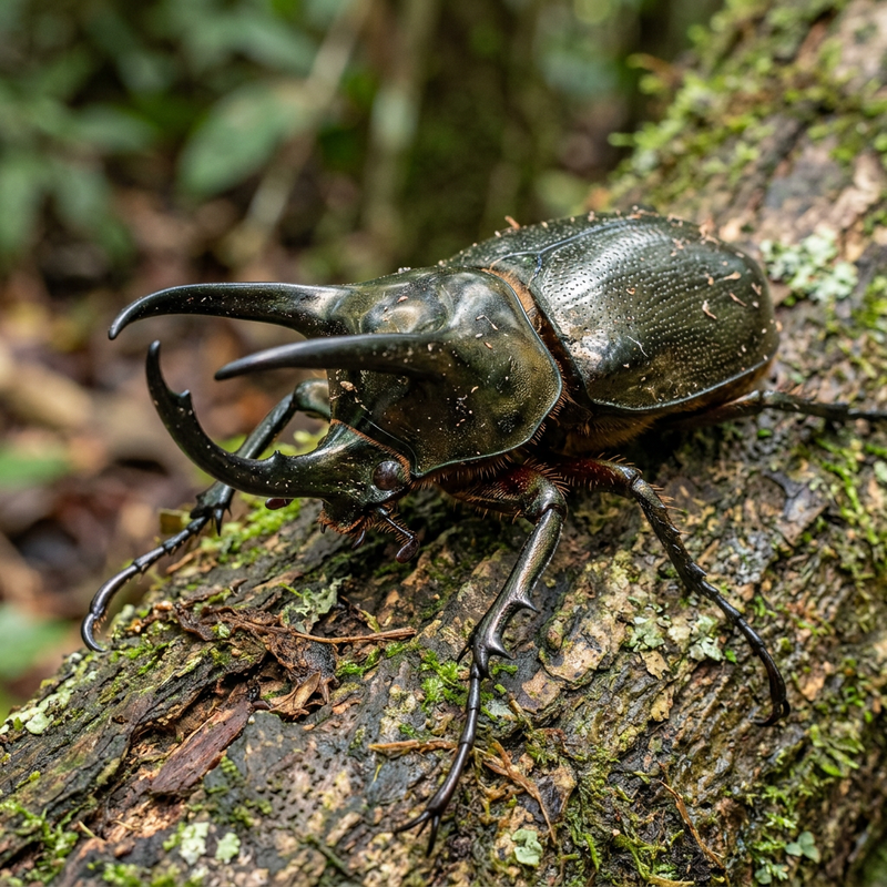 Atlas-Käfer (Chalcosoma atlas), ilustracja AI