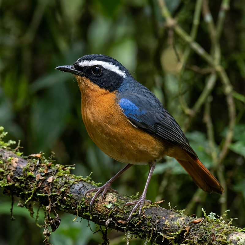 Blauschulter-Heckensänger (Cossypha cyanocampter), ilustracja AI