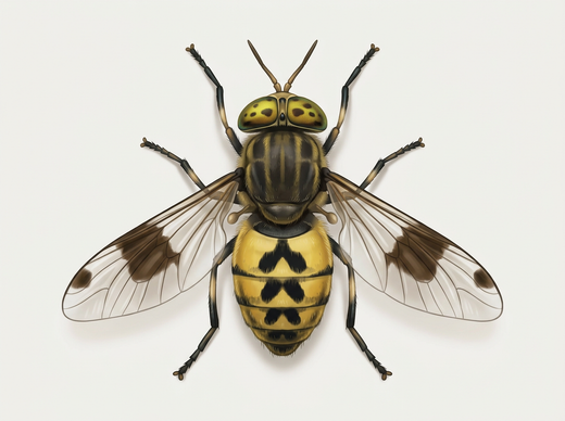 Mucha złotooka (Chrysops relictus) z góry