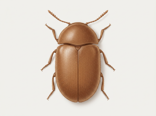 Chrząszcz tytoniowy (Lasioderma serricorne) z góry
