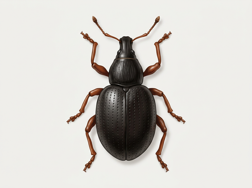 Ryjkowiec truskawkowy (Otiorhynchus ovatus) z góry