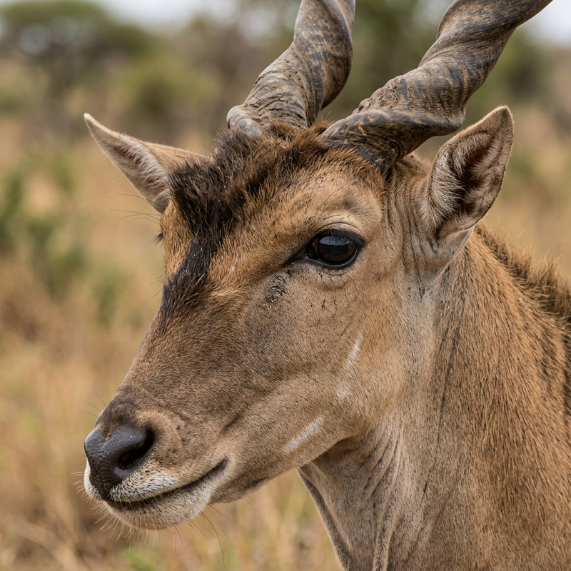 Elenantilope (Taurotragus oryx), ilustracja AI