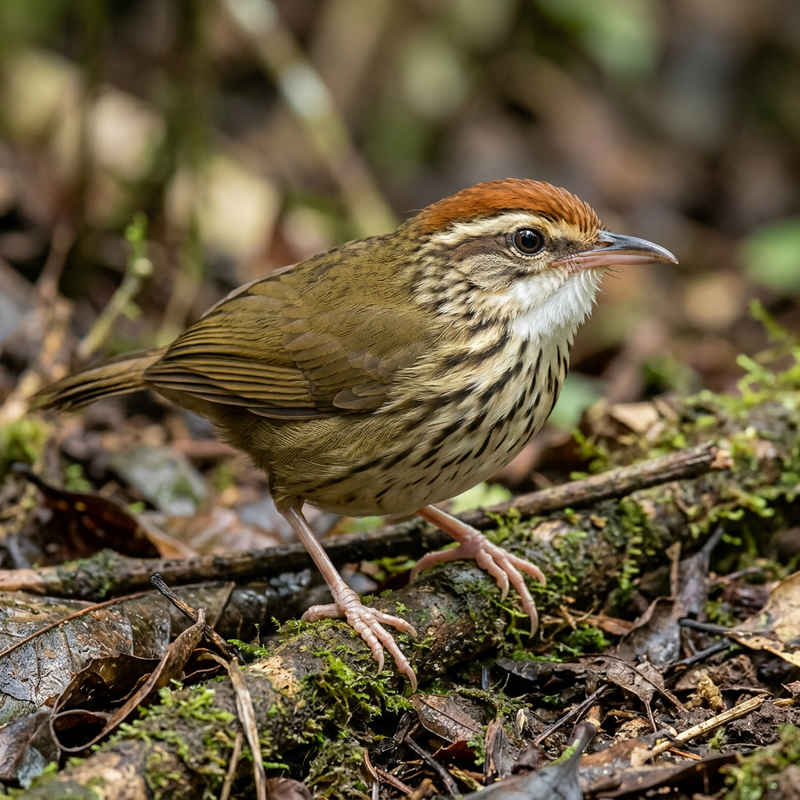 Fleckbrust-Drosselbabbler (Pellorneum ruficeps), ilustracja AI
