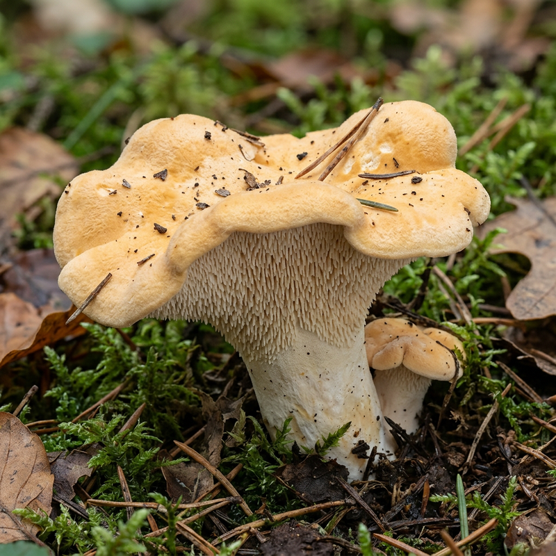 Gemeiner Semmelstoppelpilz (Hydnum repandum), ilustracja AI