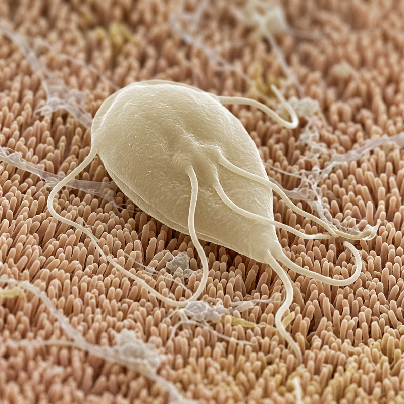 Giardien (Giardia duodenalis), ilustracja AI