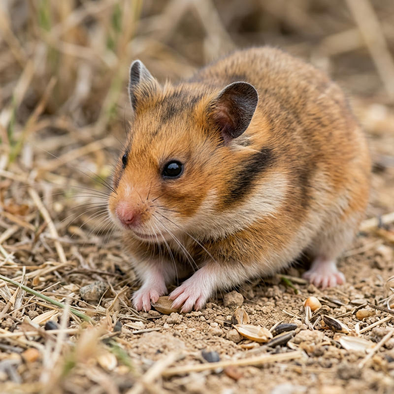 Złoty chomik (Mesocricetus auratus), ilustracja AI