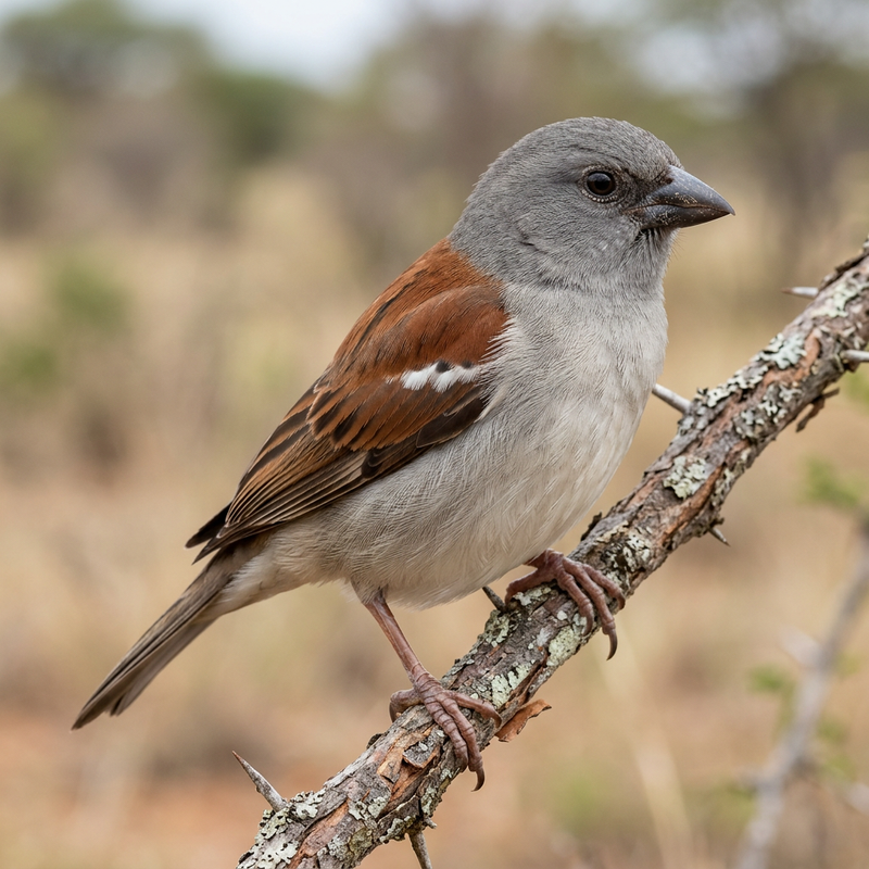 Graukopf-Sperling (Passer diffusus), ilustracja AI