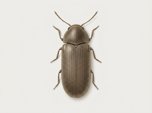 Chrząszcz zwyczajny (Anobium punctatum) z góry