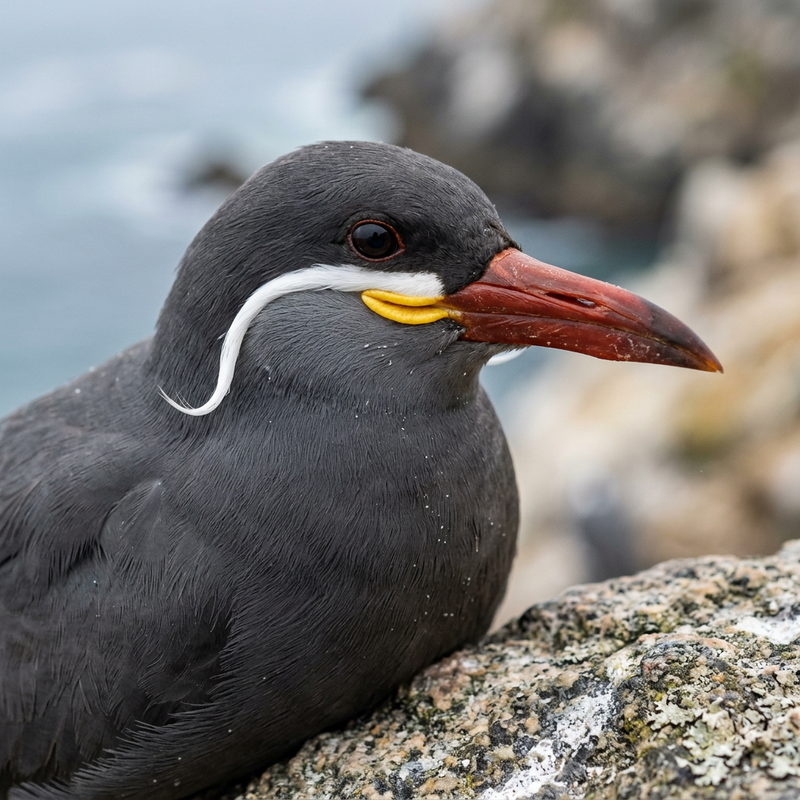 Inca-Seeschwalbe (Larosterna inca), ilustracja AI