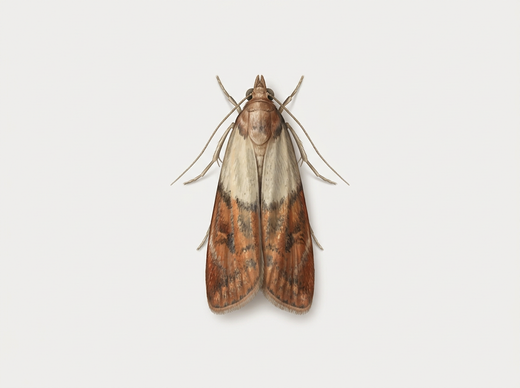 Suszona ćma owocowa (Plodia interpunctella), ćma spożywcza, ćma z góry