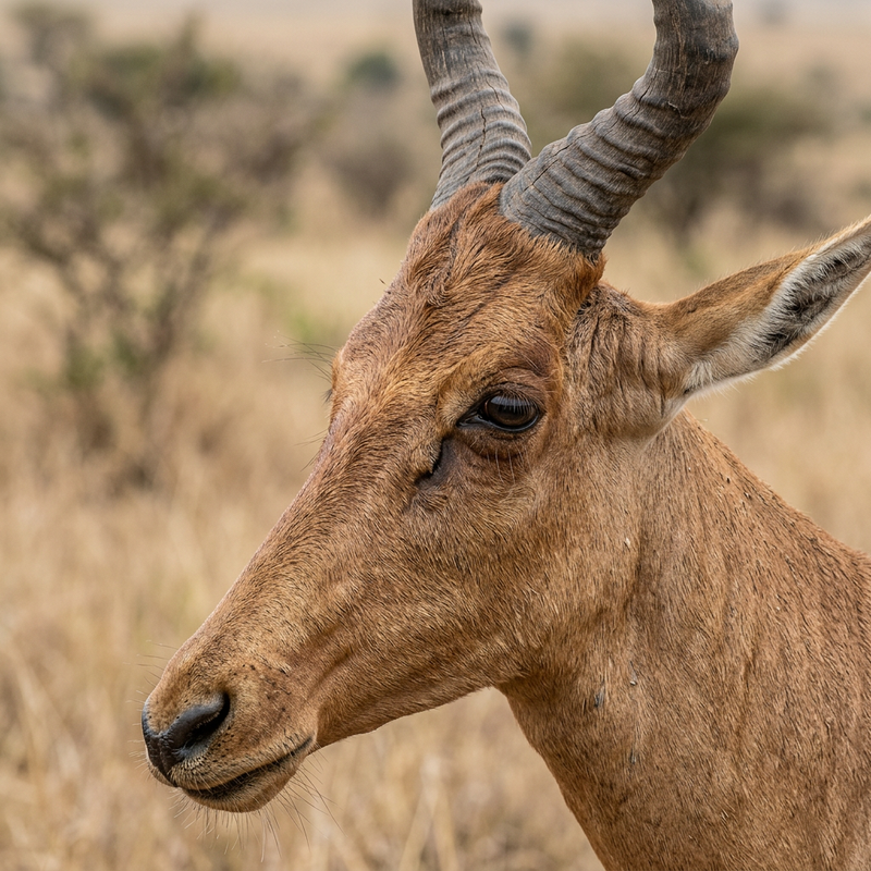 Kuhantilope (Alcelaphus buselaphus), ilustracja AI