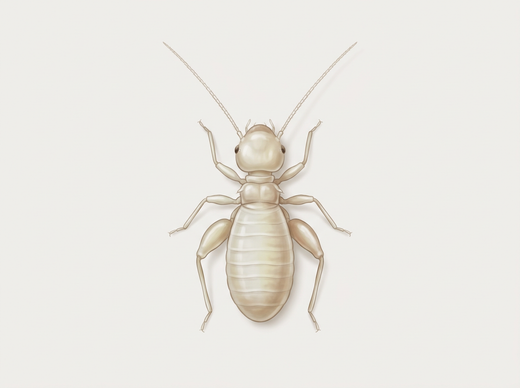 Wszy kurzu (Liposcelis) z góry
