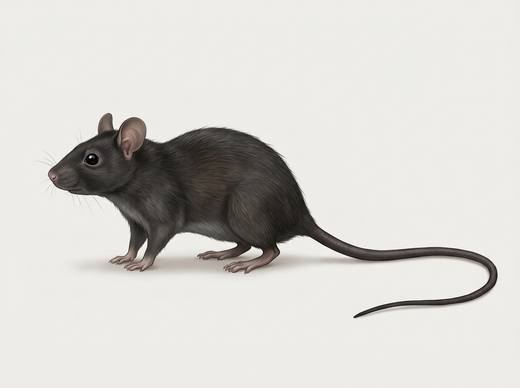 Szczur domowy (Rattus rattus) z boku