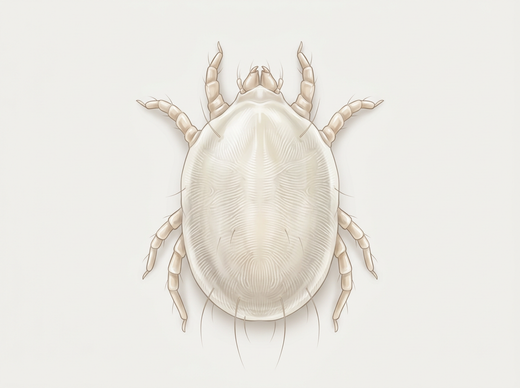 Roztocze kurzu domowego (Dermatophagoides) z góry, szaro-białe z ośmioma nogami