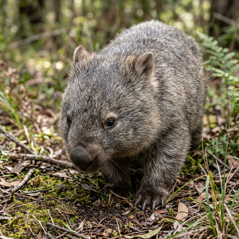 Wombat z gołym nosem