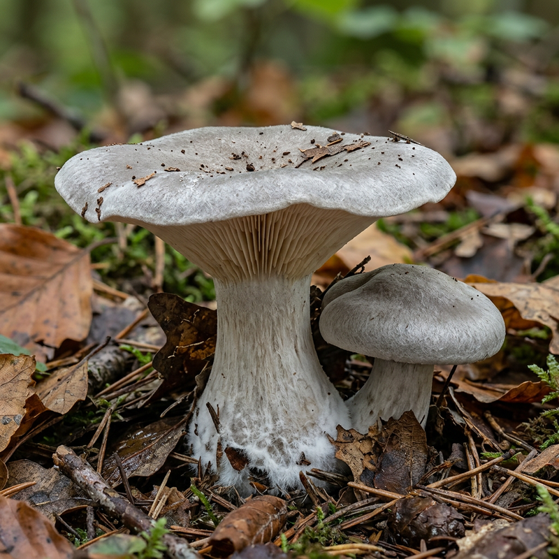 Mglisty szary lejek (Clitocybe nebularis), ilustracja AI