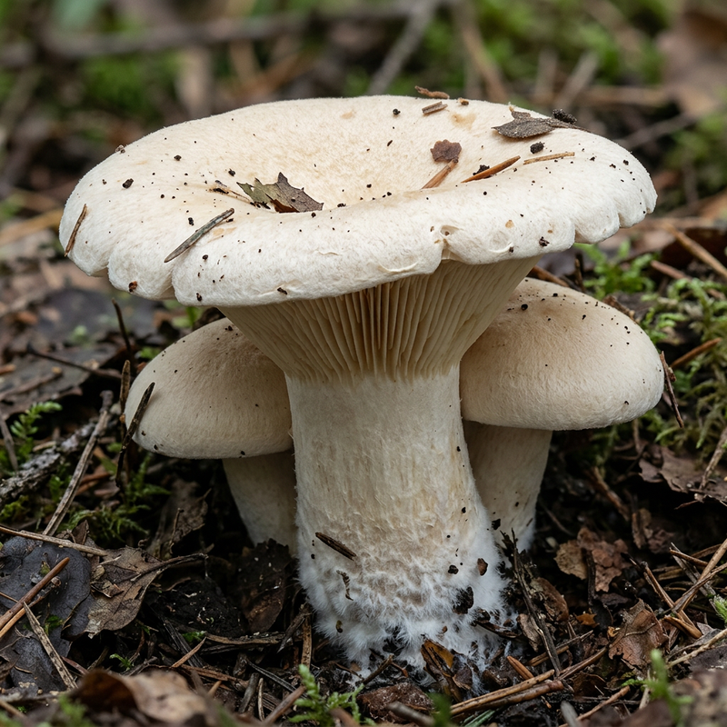 Röteltrichterlinge (Leucopaxillus), ilustracja AI