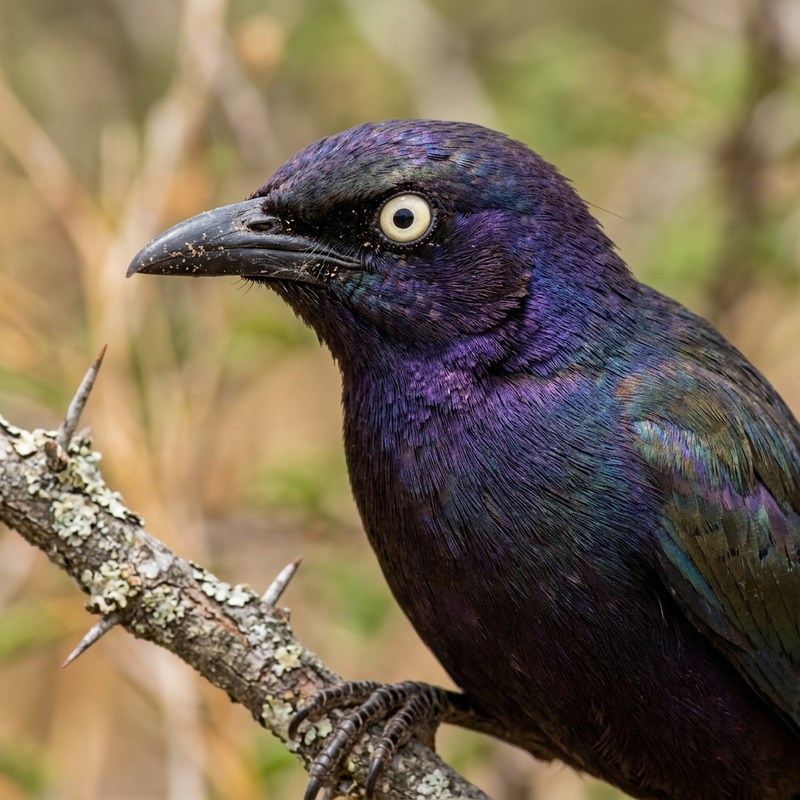 Rüppell-Glanzstar (Lamprotornis purpuroptera), ilustracja AI