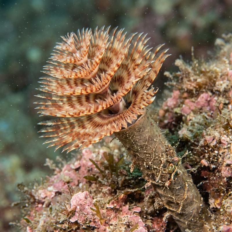 Schraubensabelle (Sabella spallanzanii), ilustracja AI