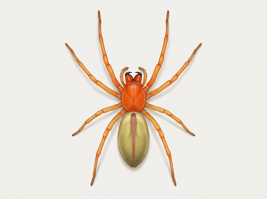Cierniowy palec pielęgniarki (Cheiracanthium punctorium) z góry