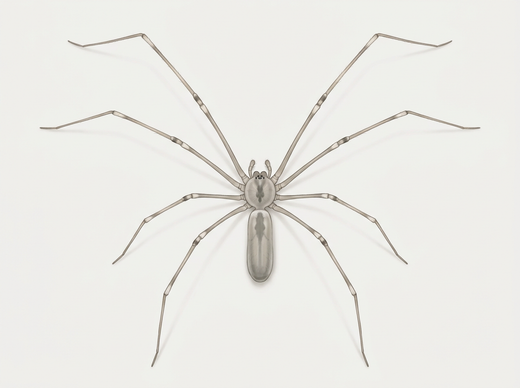 Duży drżący pająk (Pholcus phalangioides) z góry