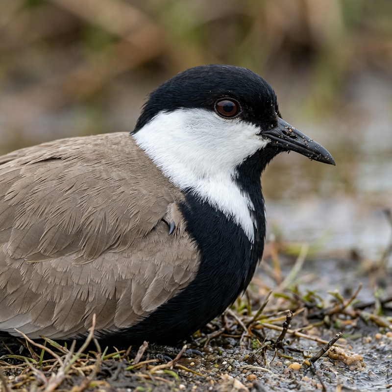 Spornkiebitz (Vanellus spinosus), ilustracja AI