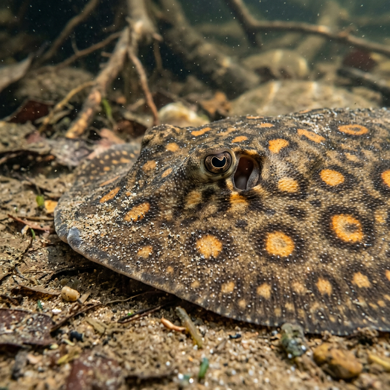 Süßwasserrochen (Potamotrygon), ilustracja AI