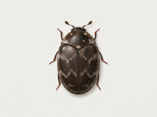 Australijski chrząszcz dywanowy (Anthrenocerus australis), widok z góry