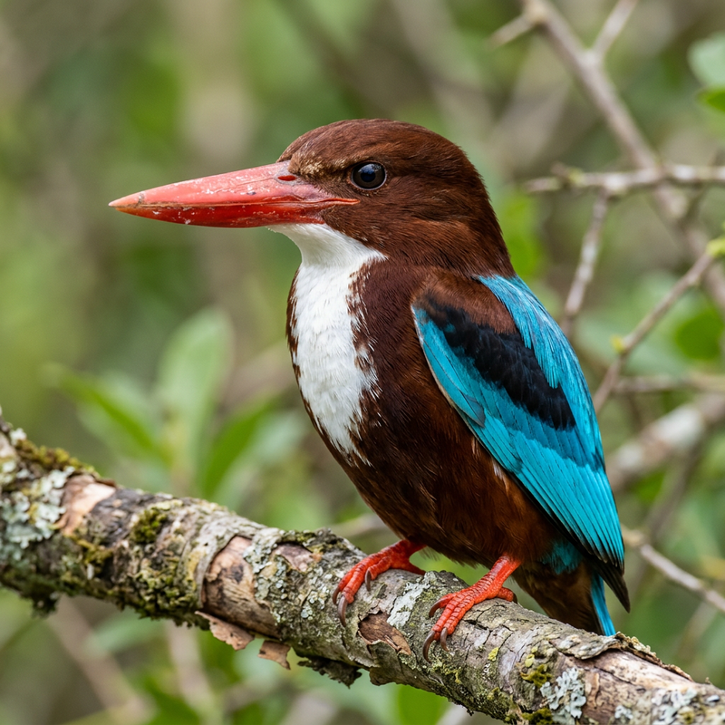 Weißkehliest (Halcyon smyrnensis), ilustracja AI
