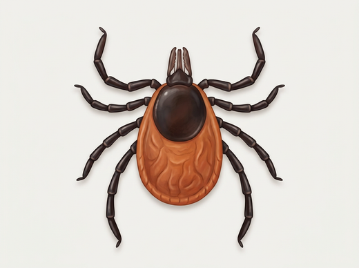 Kozioł zwyczajny (Ixodes ricinus), samica z góry