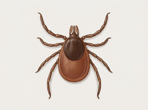 Kleszcz jeżowy (Ixodes hexagonus) z góry