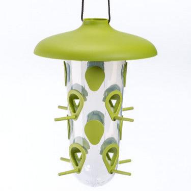 Vogelfutterspender - Multifunktionale Futterstation für die Vogelfütterung - 22 cm - Silberkraft