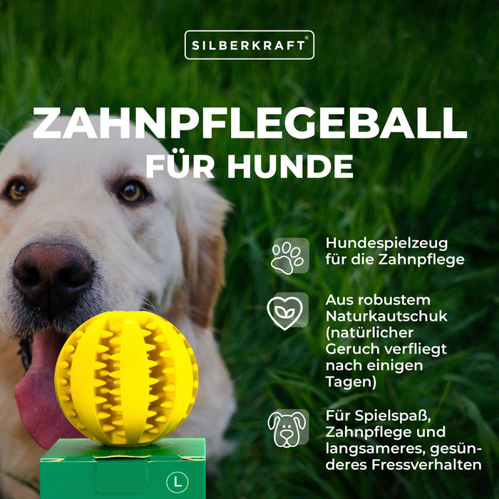 Hundeball mit Noppen zur Zahnpflege - Silberkraft