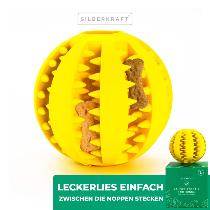 Hundeball mit Noppen zur Zahnpflege - Silberkraft